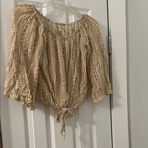 Boho Tan Patterned Women's Top